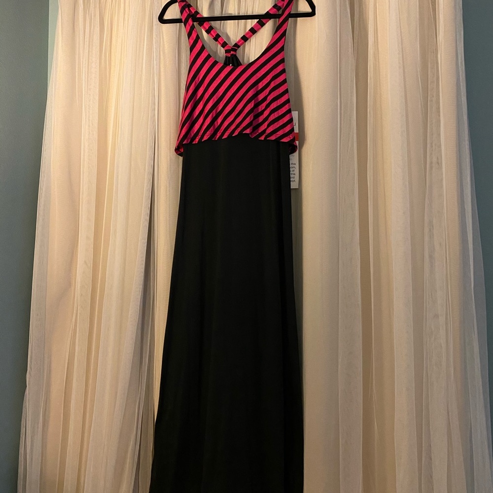 Layered halter maxi dress. S